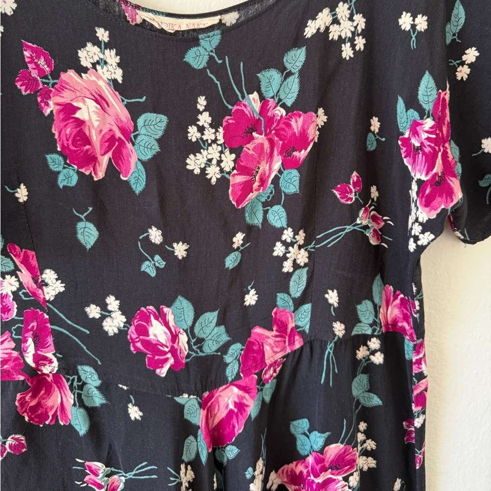 Marrika Nakk Vintage Floral Short Sleeve Mini Dress Prarie Western - Picture 10 of 14